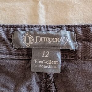 Democracy Brown Jeans With Frayed Hem Design/Ankle Length
